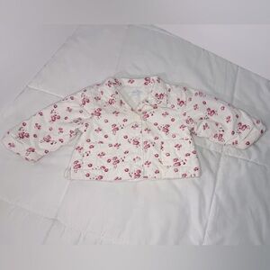 Jacadi Paris 18M Girls Insulated Jacket Floral White Pink Cottagecore Spring